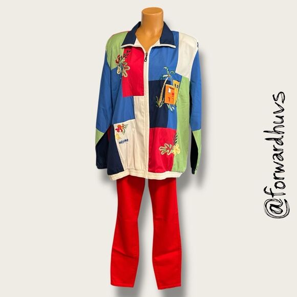 Vintage Koret Patchwork Windbreaker Jacket – Size 16W - Picture 3 of 9